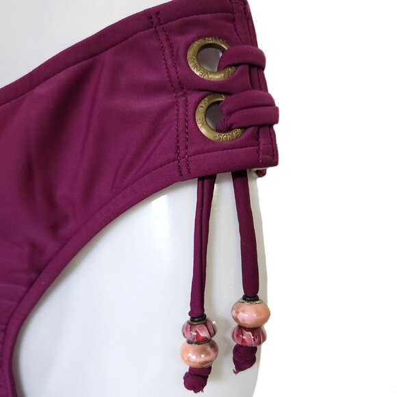 VENUS Plum Bikini Bottoms with Beading - Picture 3 of 5